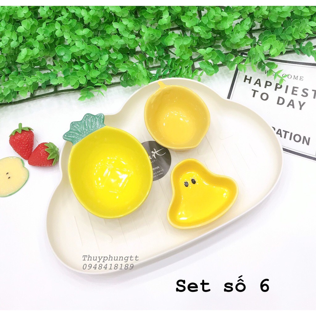 [ Hàng có sẵn ] Set bát sứ cho bé ăn dặm set theo ảnh