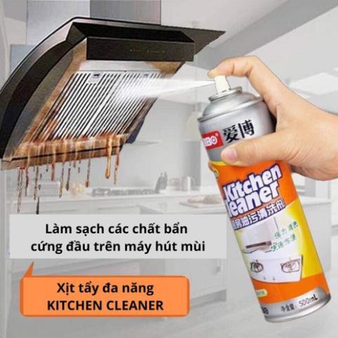 Bình xịt bọt tuyết tẩy rửa siêu sạch mầu cam kitchen cleaner nhà bếp 500ml