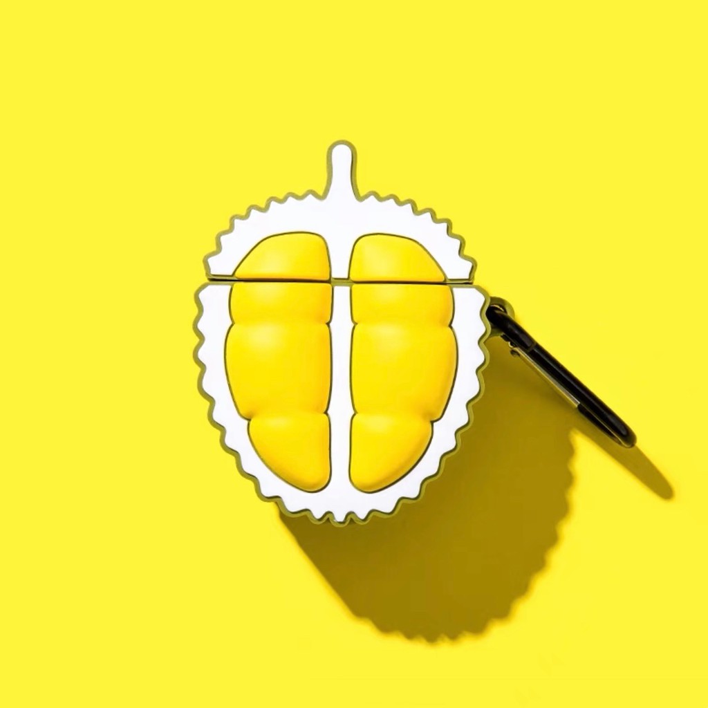 Vỏ bảo vệ hộp sạc tai nghe bằng silicon họa tiết trái cây dễ thương thích hợp cho Airpods 1 2 3 Pro