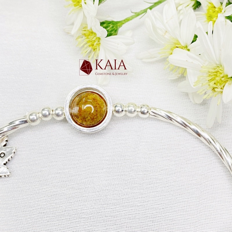 Vòng tay phong thuỷ Ưu Linh Đa Sắc mix charm leafs chiêu tài lộc may mắn bình an - KAIA V7