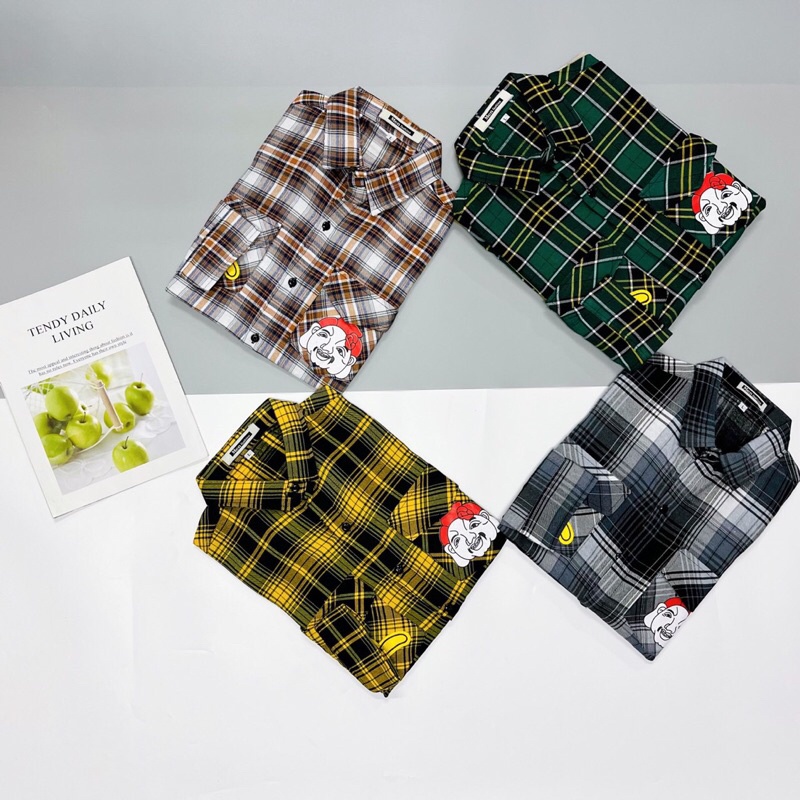 Áo Sơ Mi Nam Tay Dài CLUB Vải Nỉ Caro Cao Cấp Siêu Mềm Phong Cách Moto Club Thời Trang Hot Trend Mới