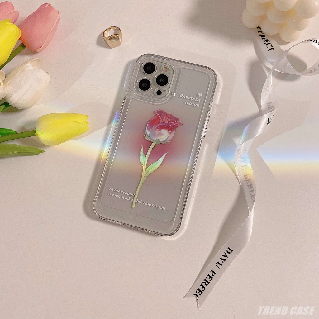 Ốp Điện Thoại Trong Suốt Hình Hoa Hồng Cho iphone 11 13 7 8 Plus 12 13Pro Max X XS Max 7 8 SE 2020