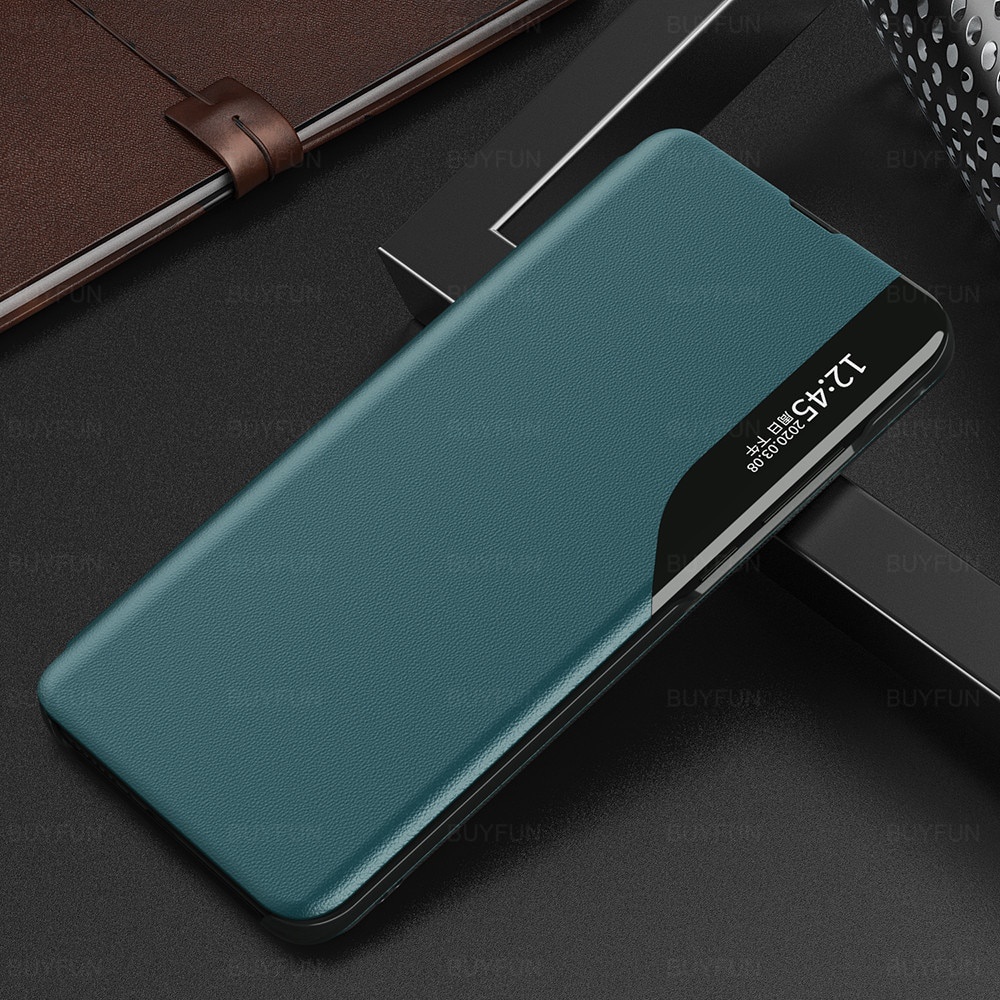 Ốp điện thoại da từ tính mặt gương thông minh cho XIAOMI REDMI NOTE 11 10 PRO MAX 10S MI 11T 10T PRO 11 LITE
