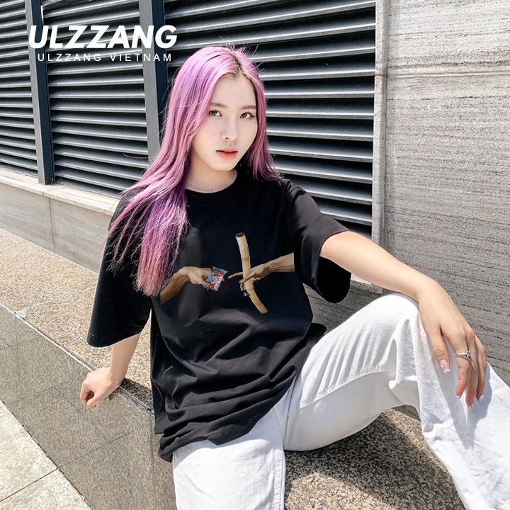 Áo thun nữ tay lỡ ULZZ ulzzang form dáng rộng Bàn Tay Thuoc Lào