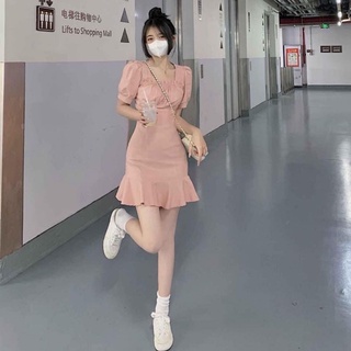 Váy cổ vuông, đầm cổ vuông tay phồng, đầm đuôi cá,váy đuôi cá