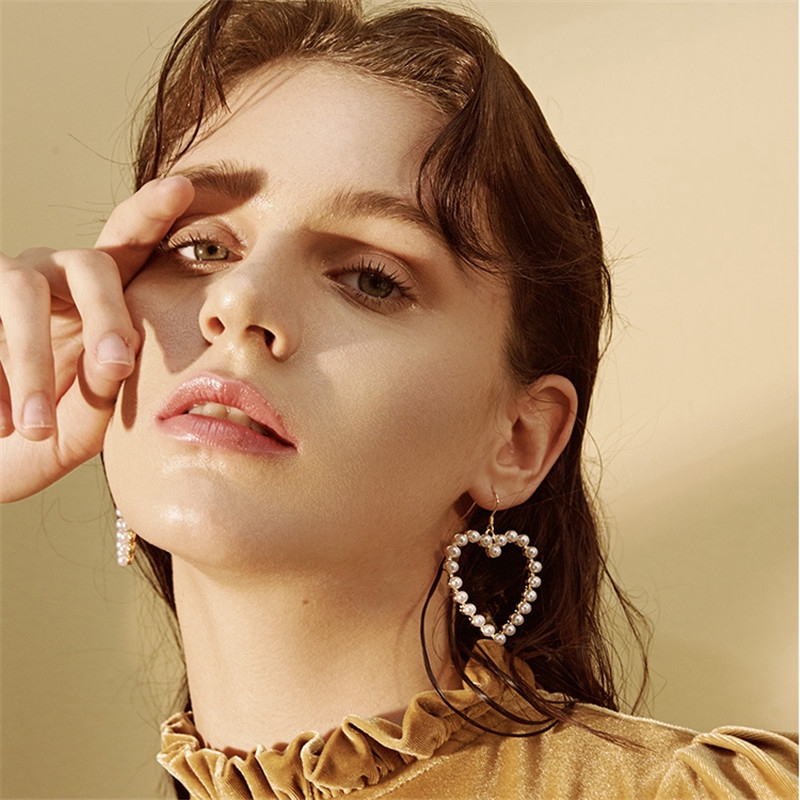 Khuyên tai hình trái tim phong cách Hàn Quốc thanh lịch cho nữ