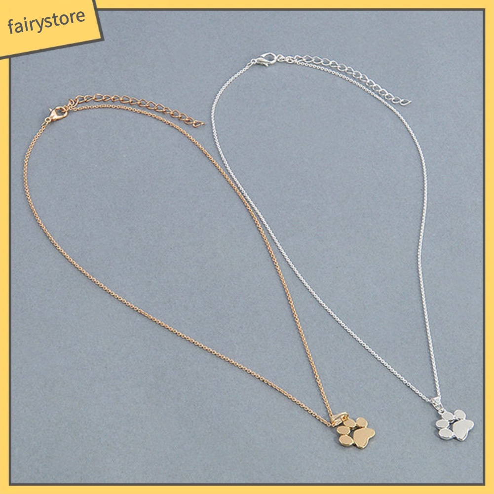 Dây Chuyền Hợp Kim Mặt Hình Dấu Chân Cún Đáng Yêu Cho Nữ