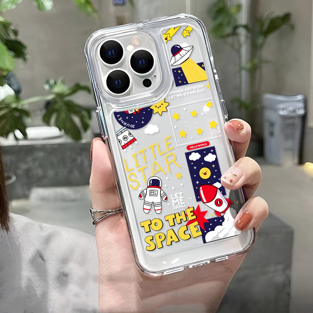 Ốp Điện Thoại Trong Suốt Hình Phi Hành Gia Cho iphone 14 Pro Max Plus 13 11 12 7Plus X XR XS Max 7 8 SE 2020
