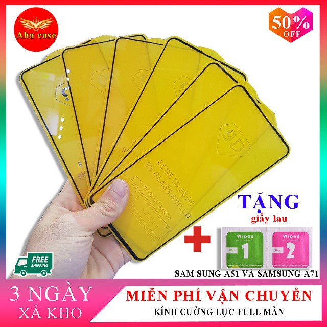 3PCS Kính cường lực samsung A51 và kính cường lực samsung a71 loại 9D full màn hình