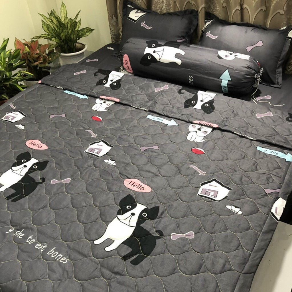 [QUÀ TẶNG KHẨU TRANG] Ga gối poly bộ ga gối Cotton Hàn Quốc đáng yêu Gosan Bedding