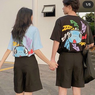 Áo thun form rộng khủng long xanh