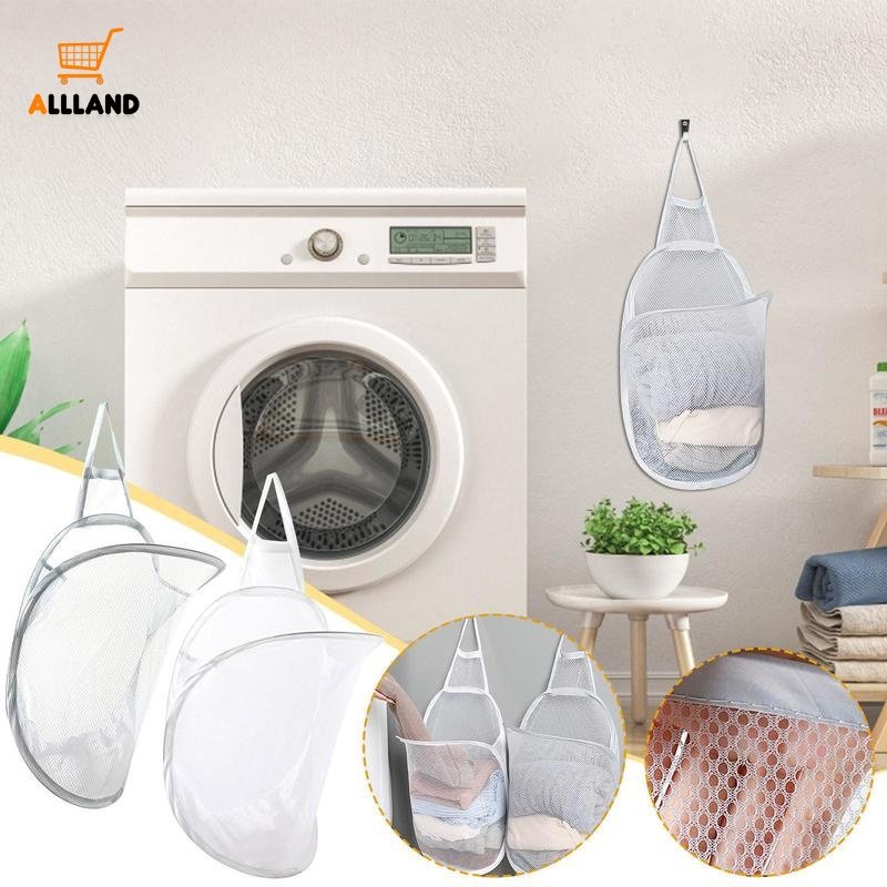 1 Giỏ Lưới Đựng Quần Áo Bẩn Gắn Tường Có Thể Gập Lại Sức Chứa Cao Sắp Xếp Gọn Gàng Cho Nhà Tắm