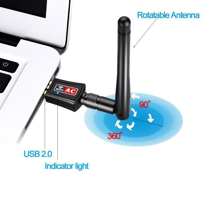 Usb Thu Sóng Wifi 600mbps 2.4g / 5.8g Cho Pc Tv Box | BigBuy360 - bigbuy360.vn
