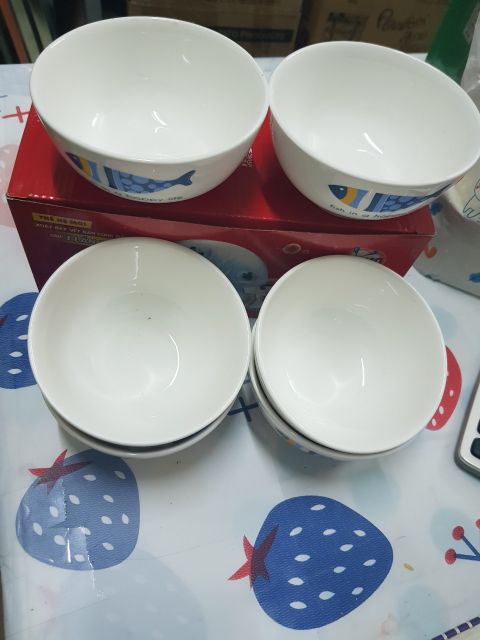 BỘ 6 CHÉN SỨ hình cá hàng quà tặng OMO
