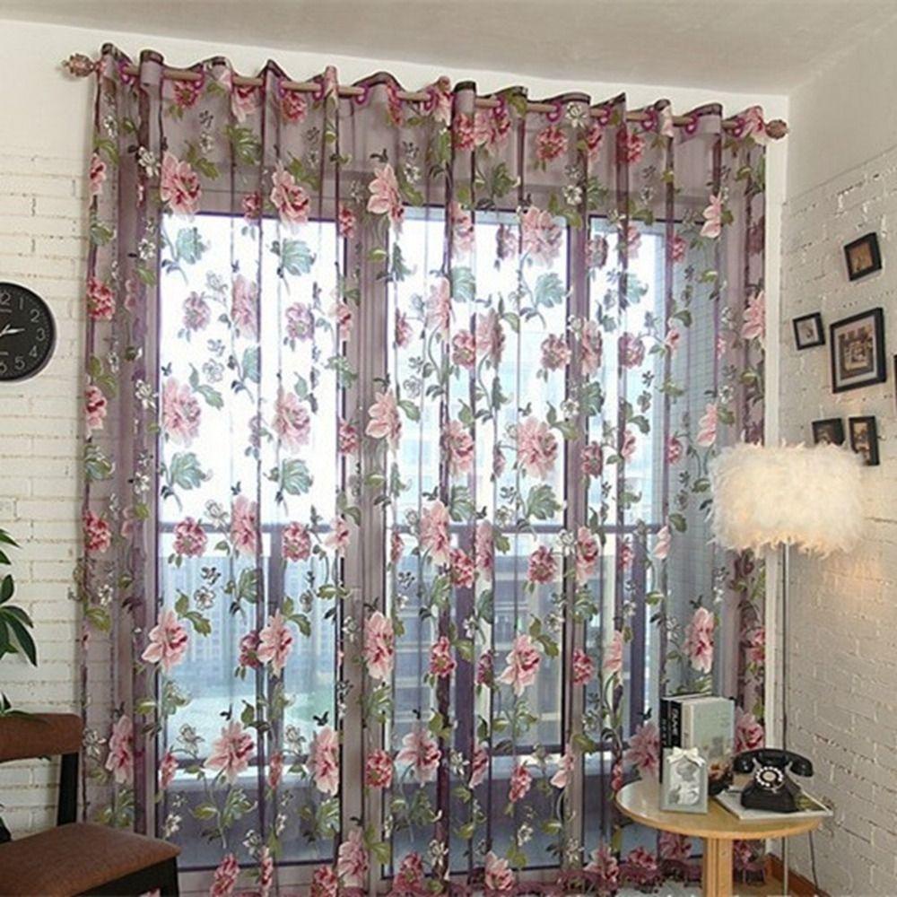 Rèm Cửa Sổ In Hoa Mẫu Đơn Sang Trọng 100 * 200cm AARON1