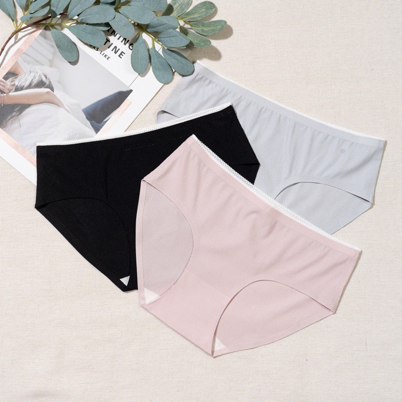 Quần lót nữ đúc su 💋SALE💋quần chip nữ đúc su thun lạnh gân tăm không viền mặc trong váy co giãn sexy | BigBuy360 - bigbuy360.vn