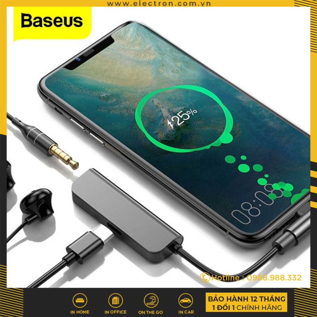 Bộ chuyển Baseus L53 Type C Audio Splitter ( Type C to Audio AUX 3.5mm + Type C Support PD18W, Quick Charge 3.0)