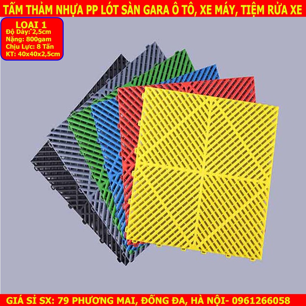 Tấm Nhựa Lót Sàn GARA Ô TÔ - Thảm Lót Sàn Trung Tâm Chăm Sóc Xe, Rửa Xe, Sửa Xe [LOẠI 1: Dày 2,5cm]