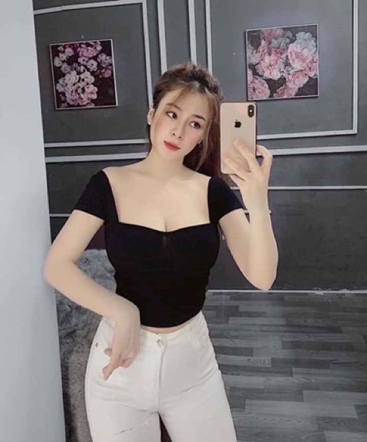 [ Mã WASTAPR giảm 10K đơn 50K] Áo croptop cúp ngực cổ U siêu hot - freesize dưới 51kg- Carotshop | BigBuy360 - bigbuy360.vn