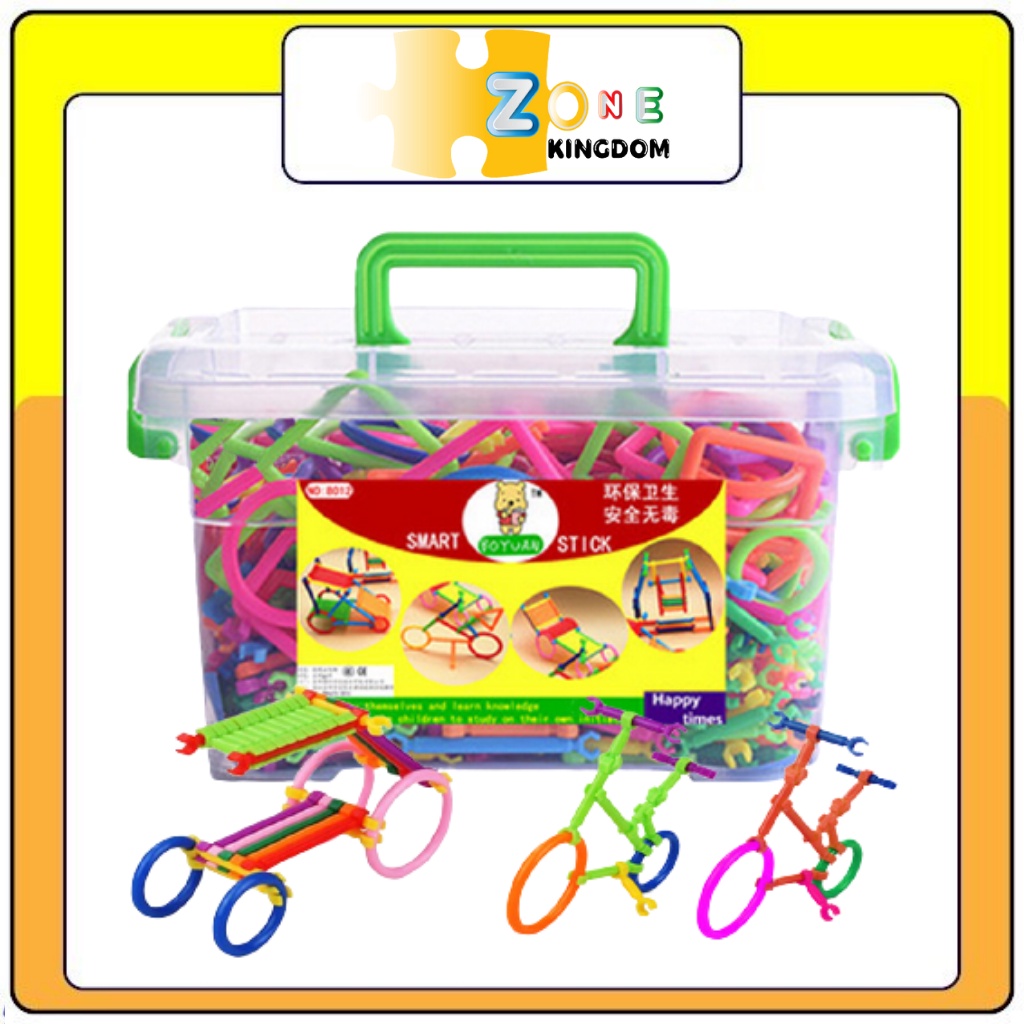 Đồ chơi lắp ráp, ghép hình ZONE cho bé, dạng túi 100 que / 270 que kèm hộp và bản vẽ