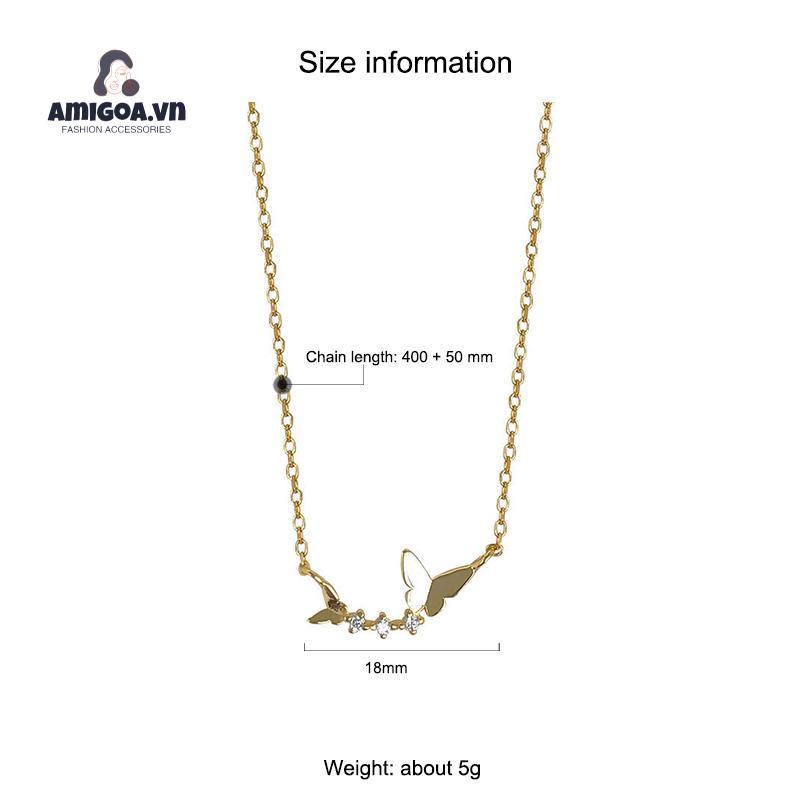 ✨✨Vòng cổ nữ phối mặt hình bướm đính đá pha lê phong cách Hàn Quốc