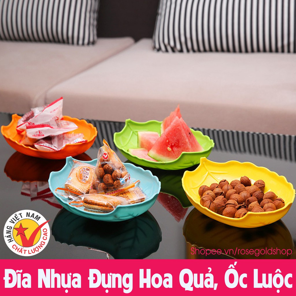 Đĩa Nhựa Đựng Hoa Quả, Ốc Luộc, Bánh Kẹo, Mứt, Đồ Ăn Vặt Loại To Hình Chiếc Lá Việt Nhật