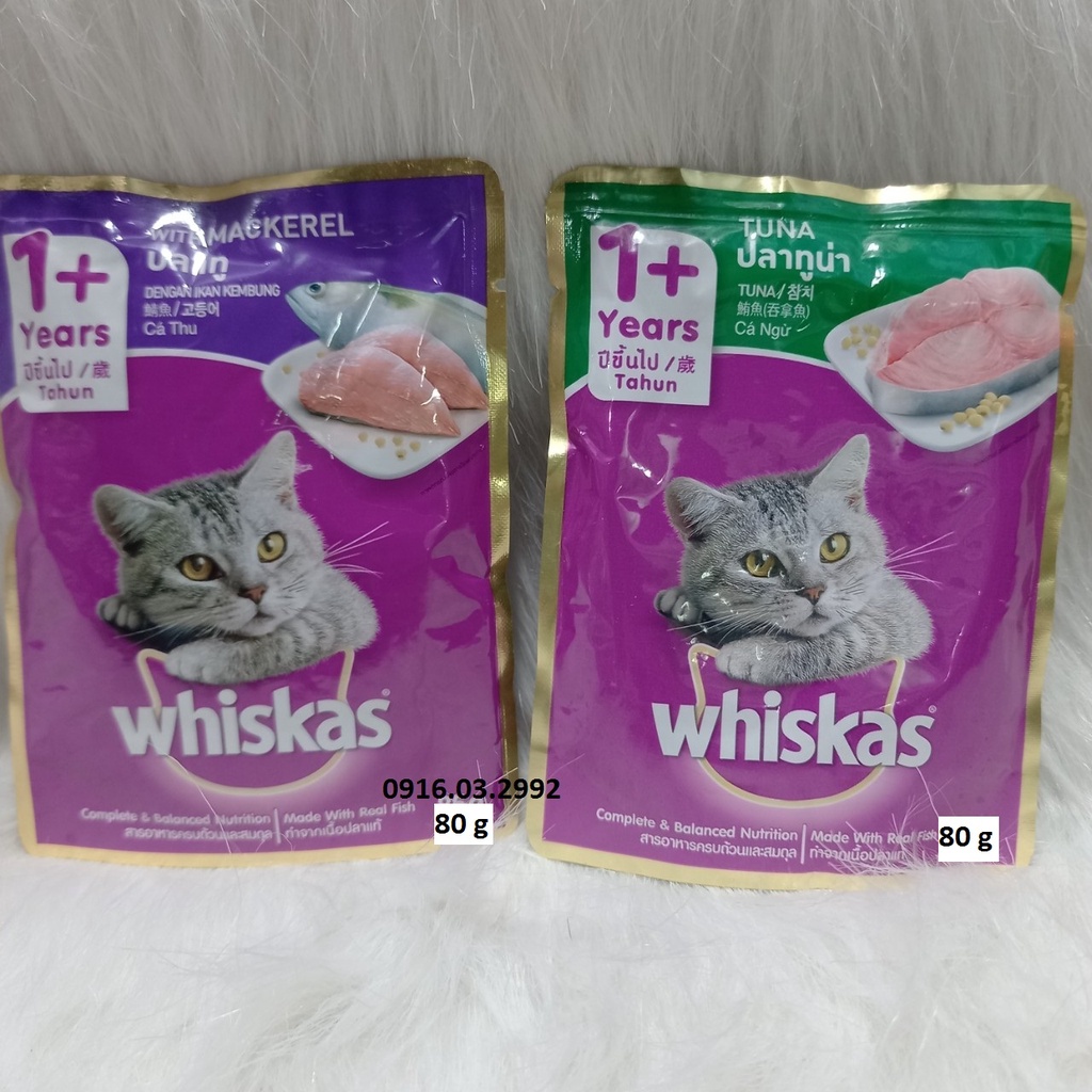 Pate cho mèo trưởng thành pate Whiskas 80gr