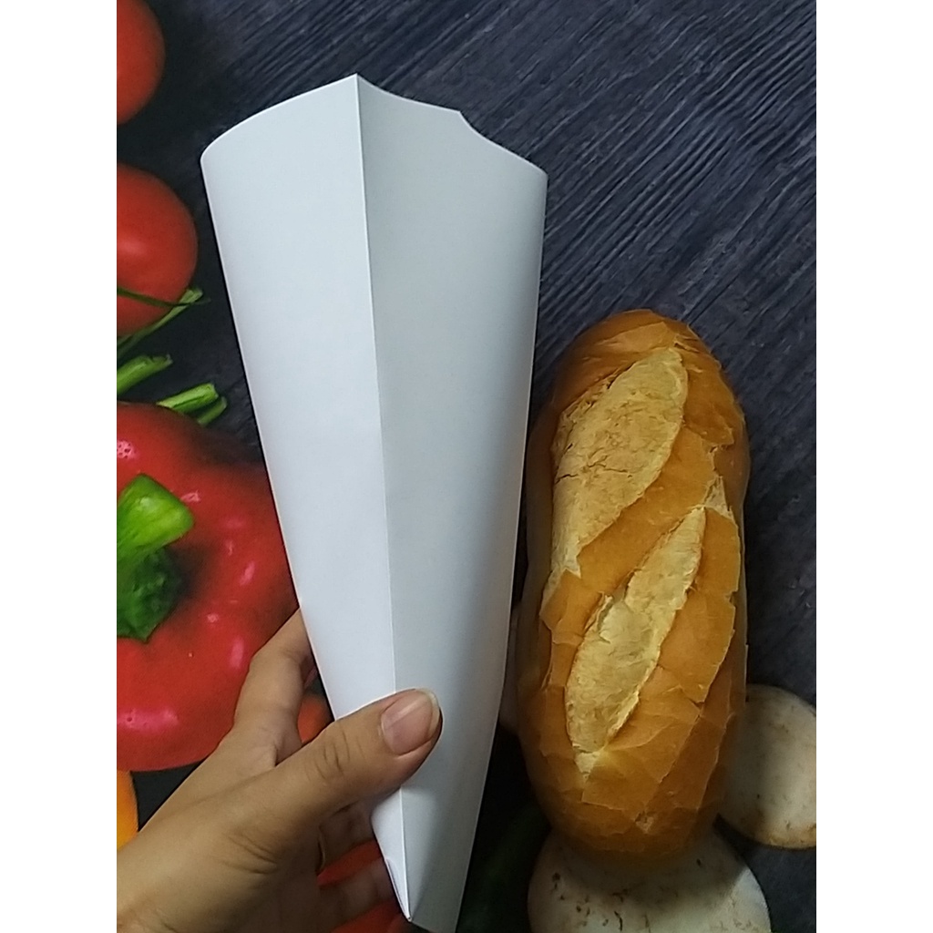 300 túi giấy đựng bánh mì màu trắng
