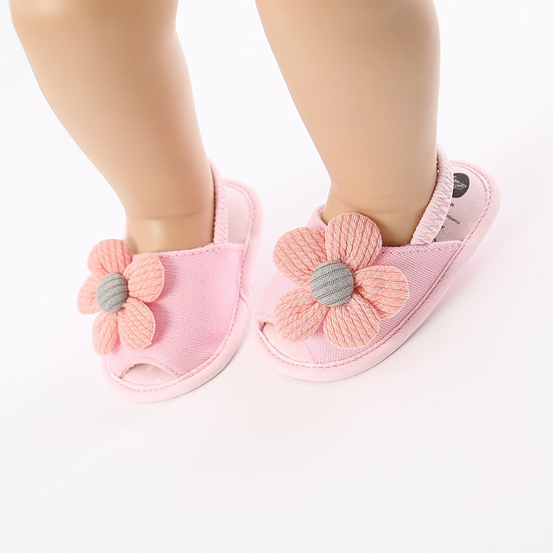 Giày Xăng Đan Chất Liệu Vải Đính Hoa Xinh Xắn Dành Cho Bé Gái