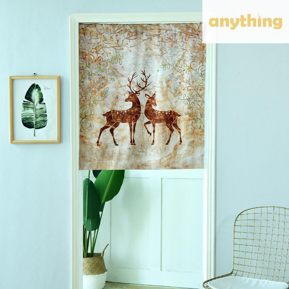 Rèm ngắn polyester 100x80cm treo cửa nhà bếp in họa tiết kỹ thuật số trang trí nhà ở