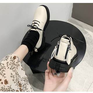[A46]Giày Oxford Nữ Đính 2 khoá kéo ĐIỆU ĐÀ