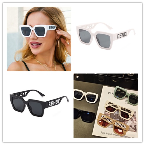 Kính Mát Gọng Vuông Lớn Họa Tiết Chữ Phong Cách Hàn Quốc Unisex