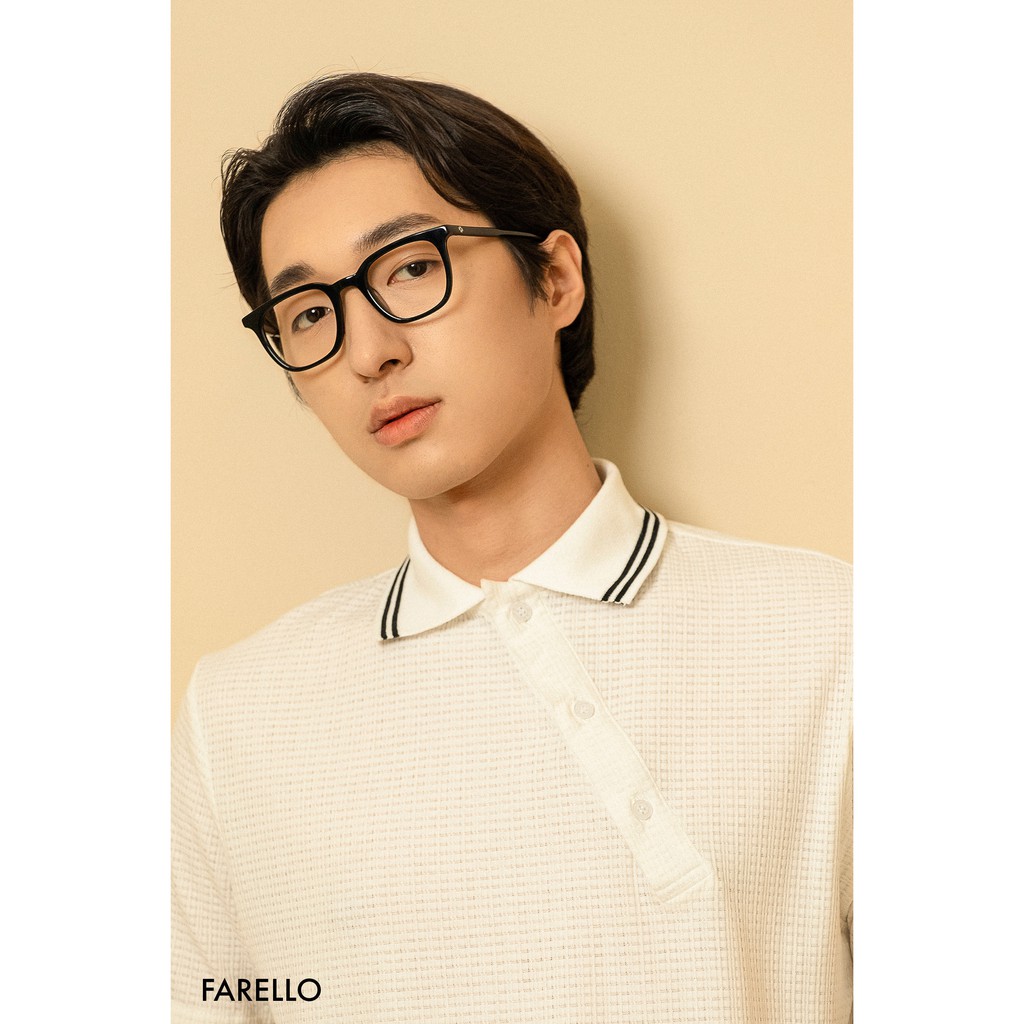 Gọng kính nam nữ cao cấp FARELLO Flower mắt vuông Acetate bền dẻo màu sắc thời trang