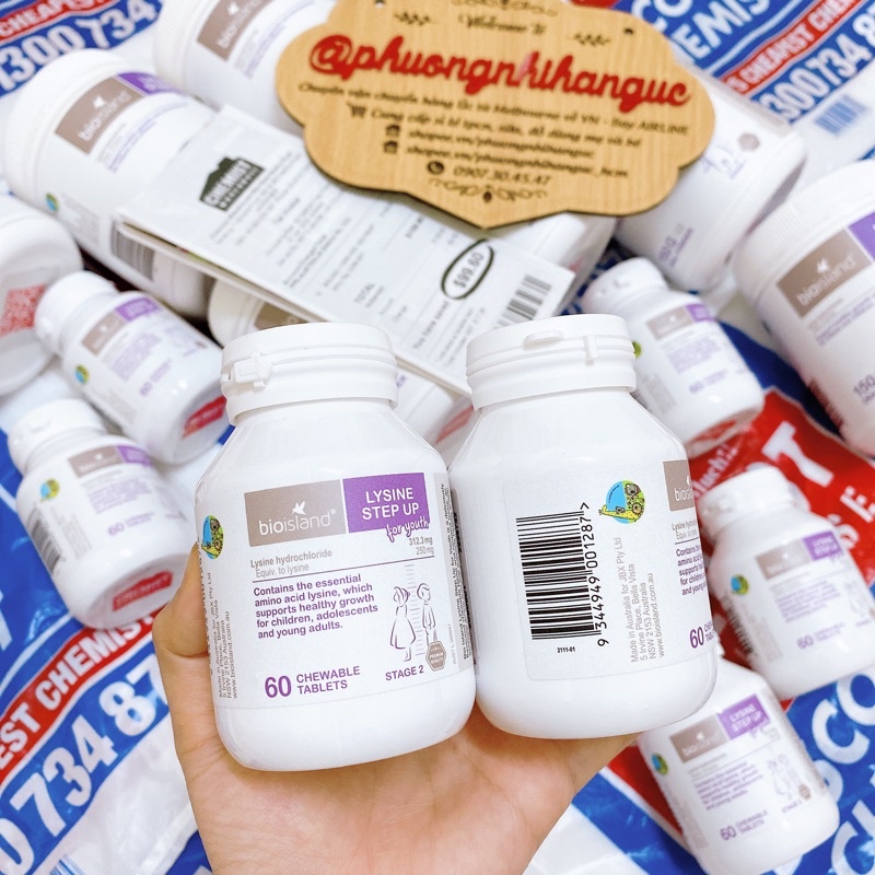 VIÊN UỐNG TĂNG CHIỀU CAO LYSINE BIO ISLAND CHO BÉ TRÊN 6 TUỔI - 24 TUỔI