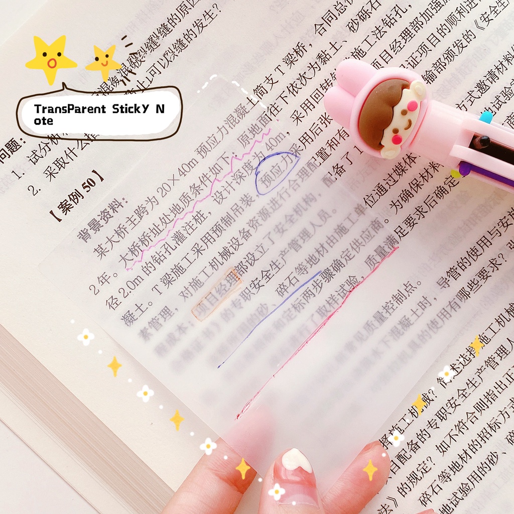 Giấy ghi chú trong suốt chống thấm nước tiện dụng cho văn phòng/ trường học