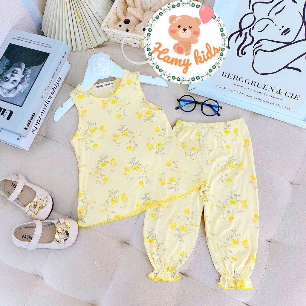 Bộ Ba Lỗ Quần Alibaba Minky Mom Chính Hãng Cho Bé Gái Hoa Nhí in Toàn Thân Thun Lạnh Thoáng Mát Bé Từ 0-5 Tuổi-Hamykids