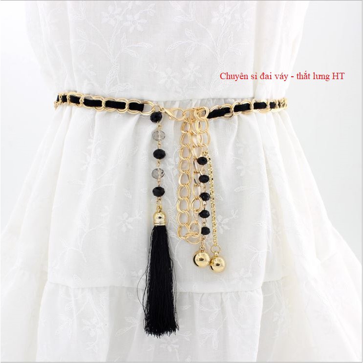 Đai váy belt XÍCH RƠI 2 HẠT xinh