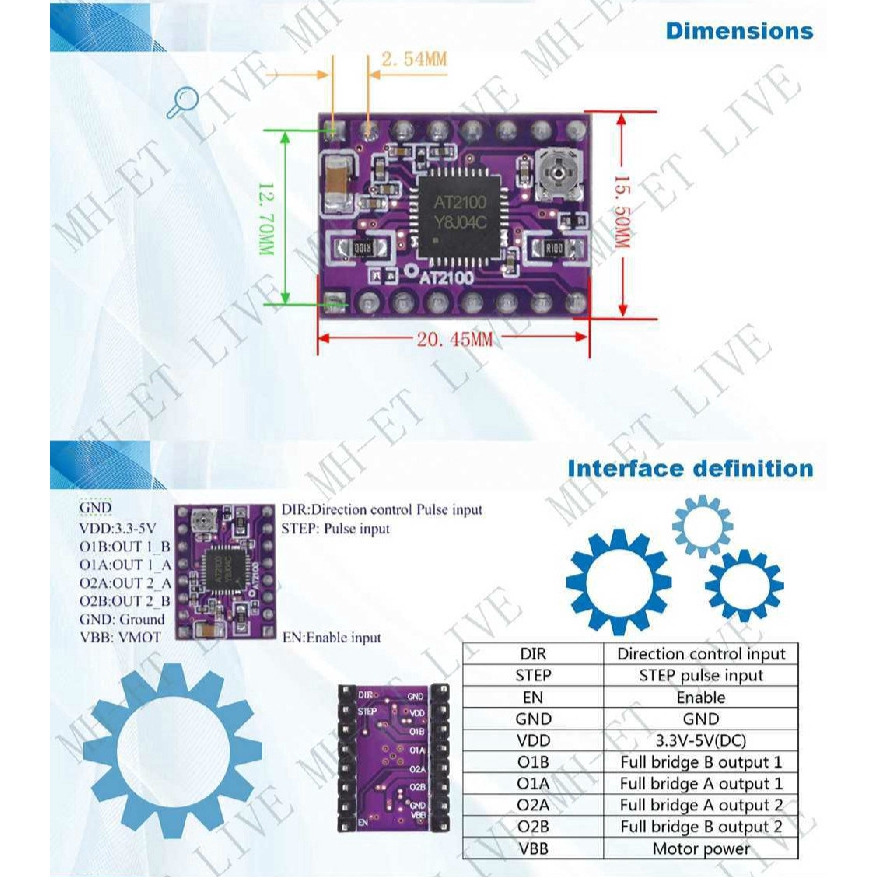 Mô Đun Động Cơ Bước At2100 Tmc2100 Tmc2208 Cho Máy In 3d