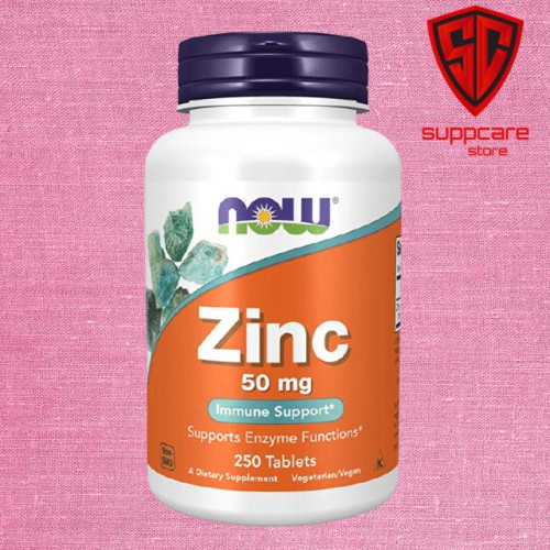 Vitamin Zinc | NOW ZINC 50mg [100 - 250 viên] - Tăng Đề Kháng, Tăng Sinh Lý, Giảm Mụn - Viên Kẽm - Chính Hãng Nhập Mỹ