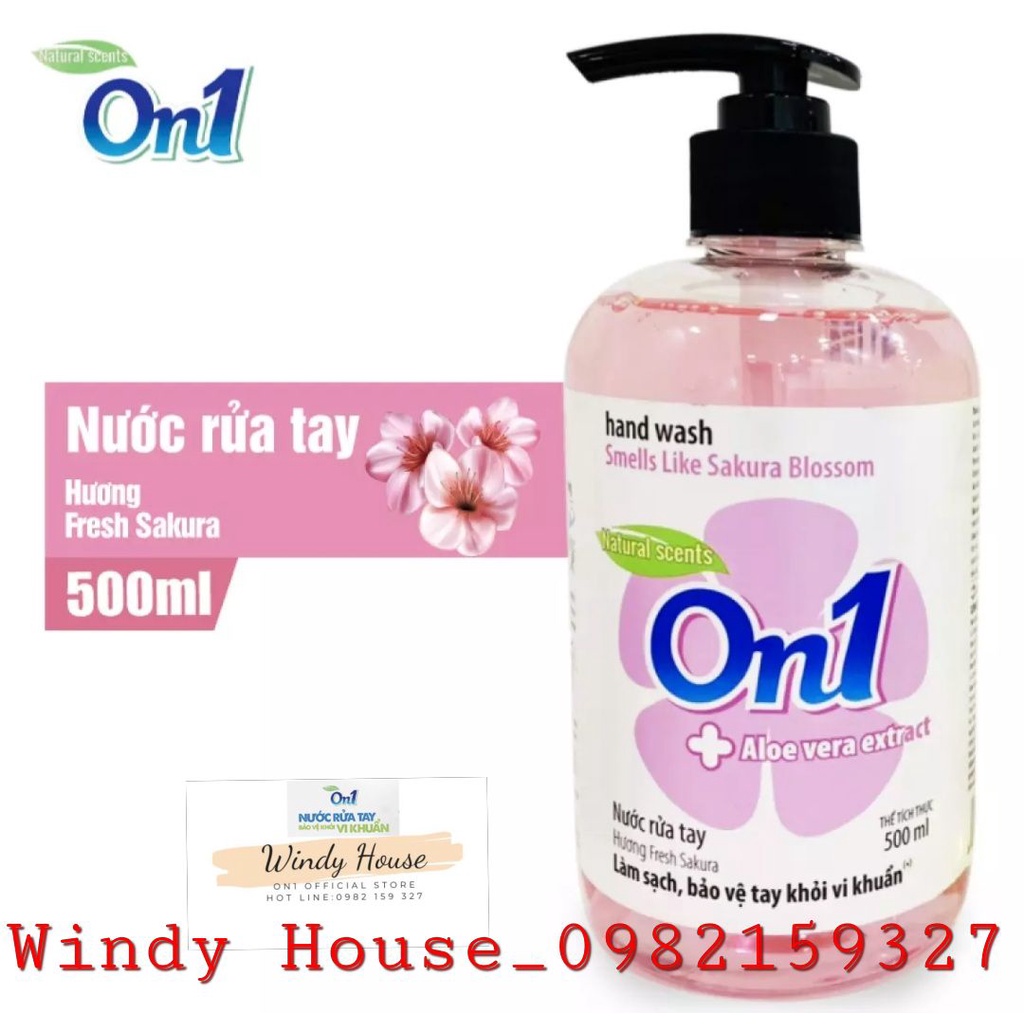 Xà Phòng rửa tay sạch khuẩn On1 500ml hương Fresh Sakura