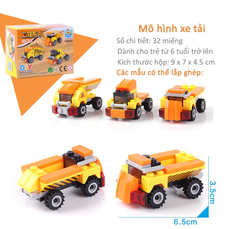 [HOT 2021] Combo 4 Bộ Xếp Hình L.E.G.O Mini Chủ Đề Công Trường Xây Dựng Cho Bé Tập Xếp Hình