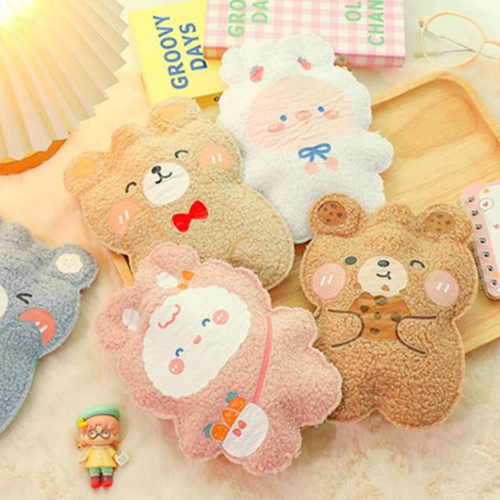 Túi Chườm Giữ Nhiệt Nóng, Lạnh Vải Lông Cừu Hình Gấu Dễ Thương cute