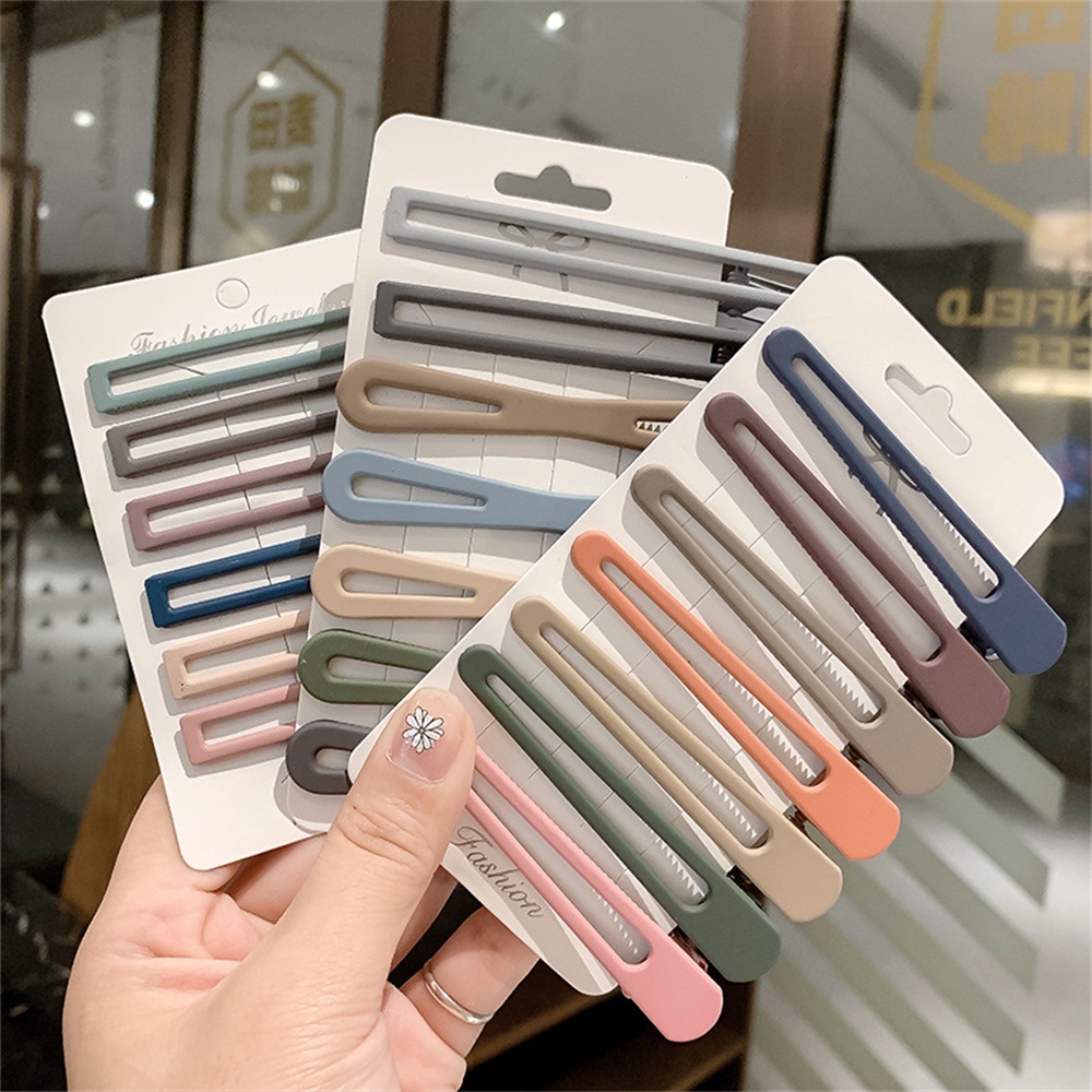 Set 7 Kẹp Tóc Màu Trơn Đơn Giản Thời Trang Cho Nữ
