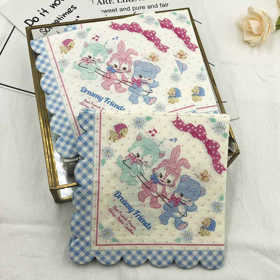 Set 20 Khăn Giấy In Hình Bướm Nhiều Màu Sắc
