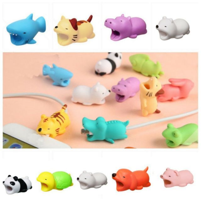 ( Siêu hot) Thú ngậm bảo vệ đầu dây sạc hình thú siêu cute | BigBuy360 - bigbuy360.vn