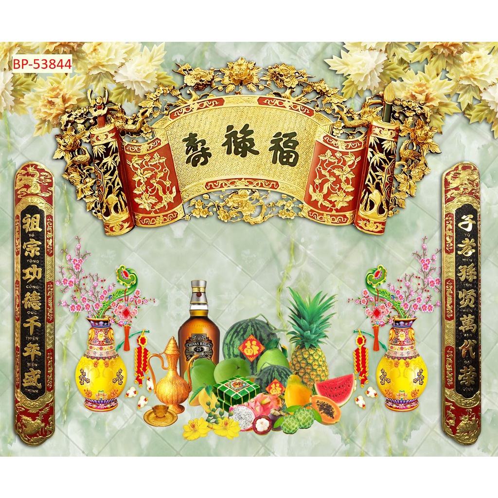 Tranh dán tường 3D Phòng Thờ Trang Nghiêm xé không rách, lau chùi thoải mái.