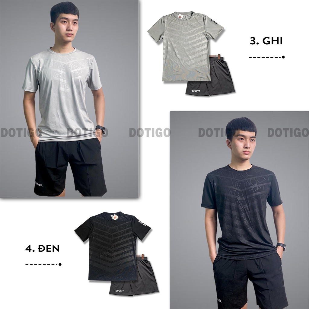 Bộ thể thao nam mùa hè SPORT Co giãn 4 chiều cao cấp DOTIGO BN02