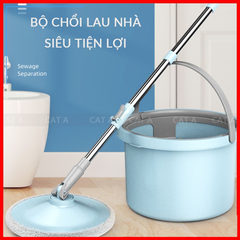 [SALE SỐC] Chổi lau nhà thông minh tự vắt xoay 360 độ - Sạch gấp 3 lần chổi thường, lau dọn tiện lợi- Tặng kèm bông lau