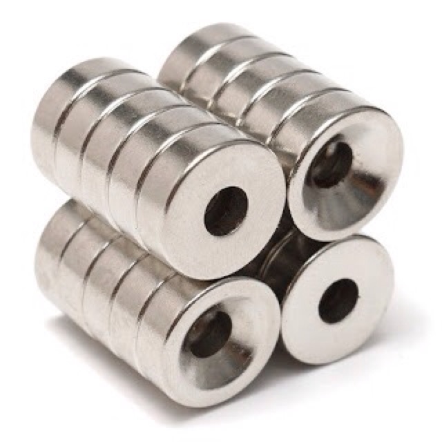 Nam chân viên 10x3 lỗ 3mm, nam châm câu cá nhựa