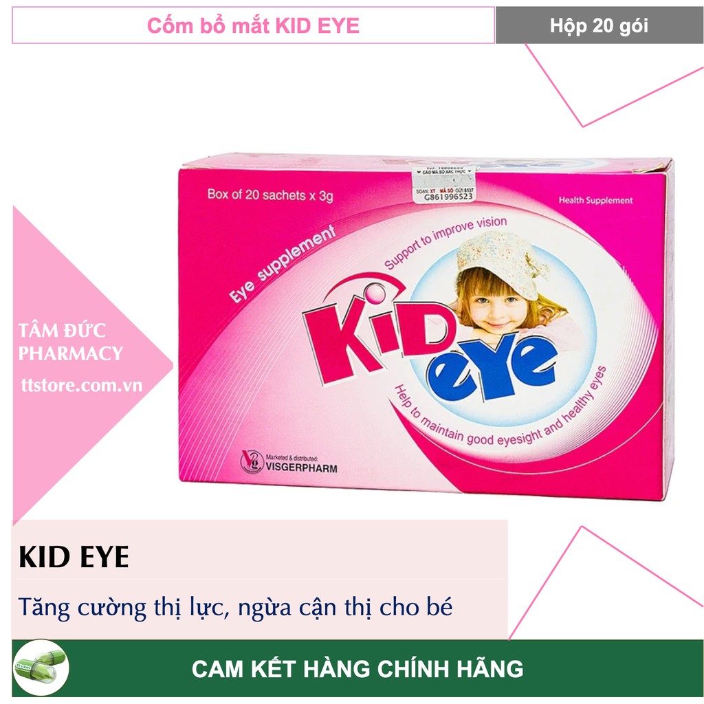 Cốm Bổ Mắt KID EYE [Hộp 20 gói] - Tăng cường sức khoẻ thị giác cho bé